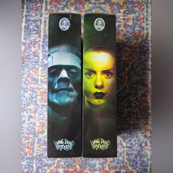 NIB Living dead dolls Frankenstein and bride of Frankenstein with paintings - Picture 2 of 5